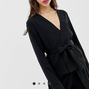 Ichi black wrap blazer